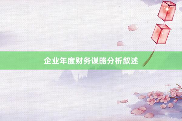 企业年度财务谋略分析叙述